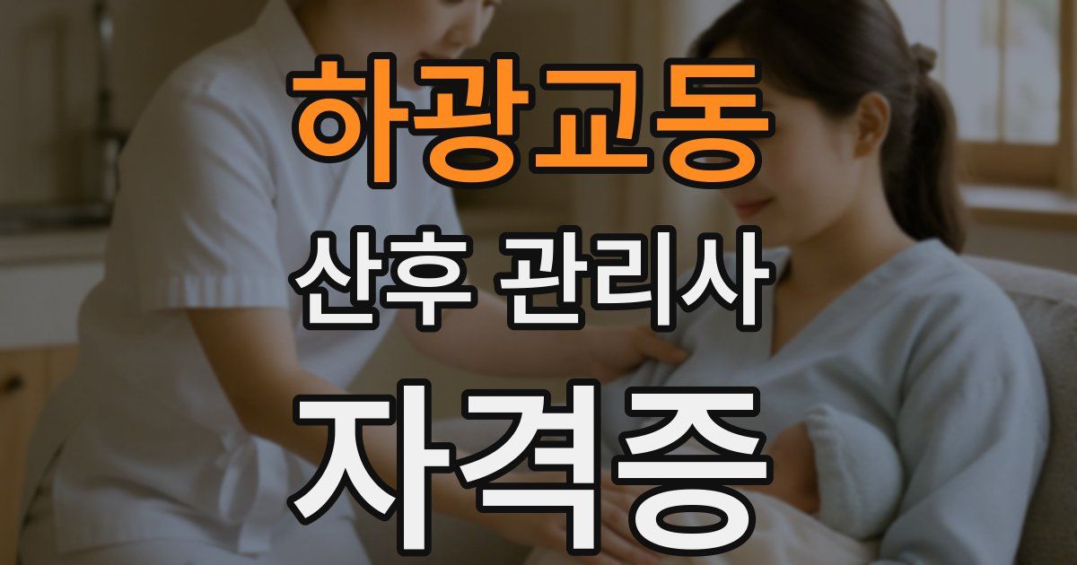하광교동 산후 관리사 자격증