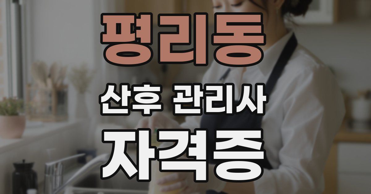 평리동 산후 관리사 자격증