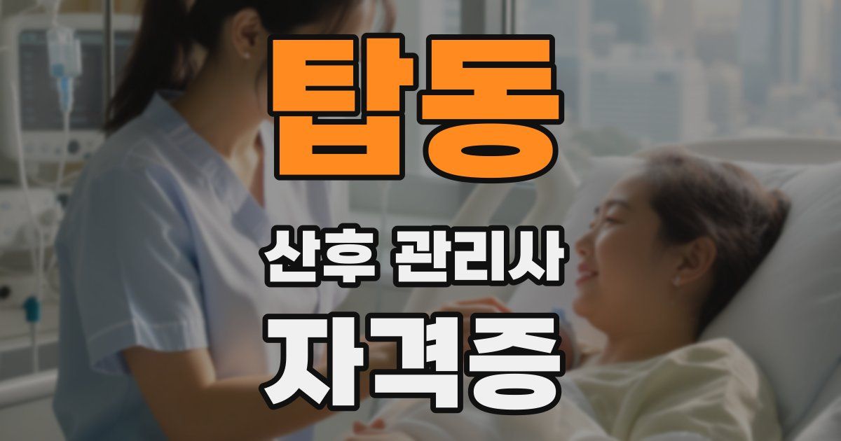 탑동 산후 관리사 자격증