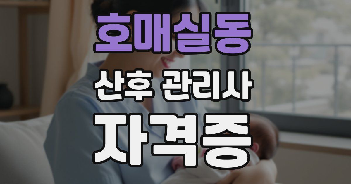 호매실동 산후 관리사 자격증