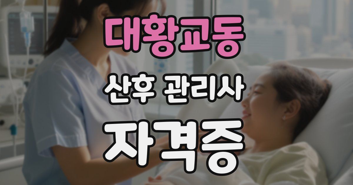 대황교동 산후 관리사 자격증