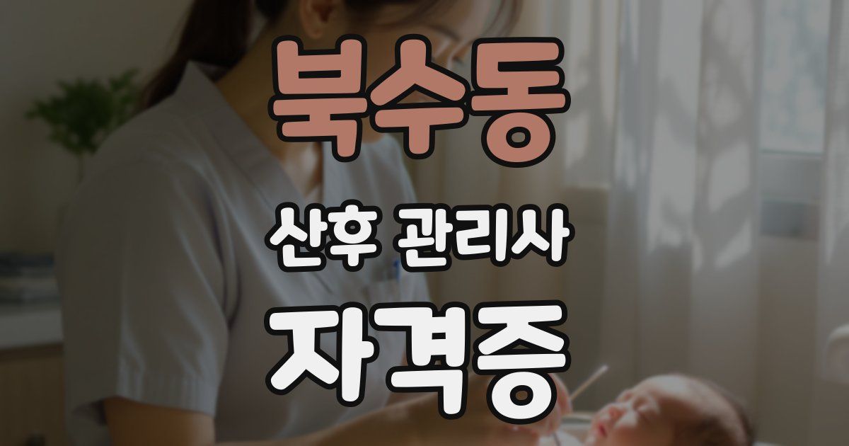 북수동 산후 관리사 자격증