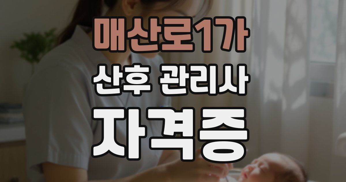 매산로1가 산후 관리사 자격증