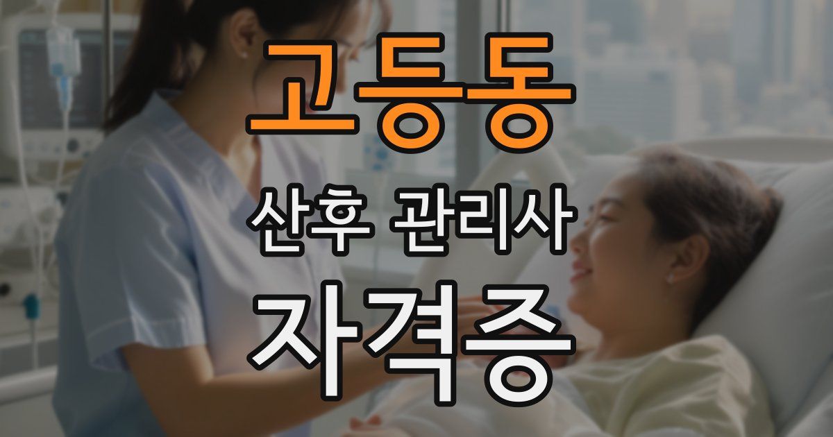 고등동 산후 관리사 자격증