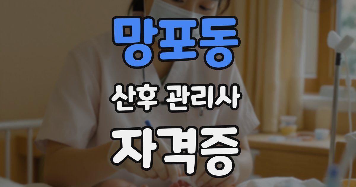 망포동 산후 관리사 자격증