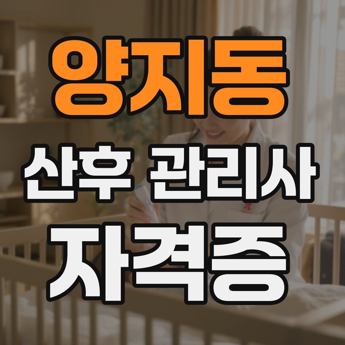 양지동 산후 관리사 자격증
