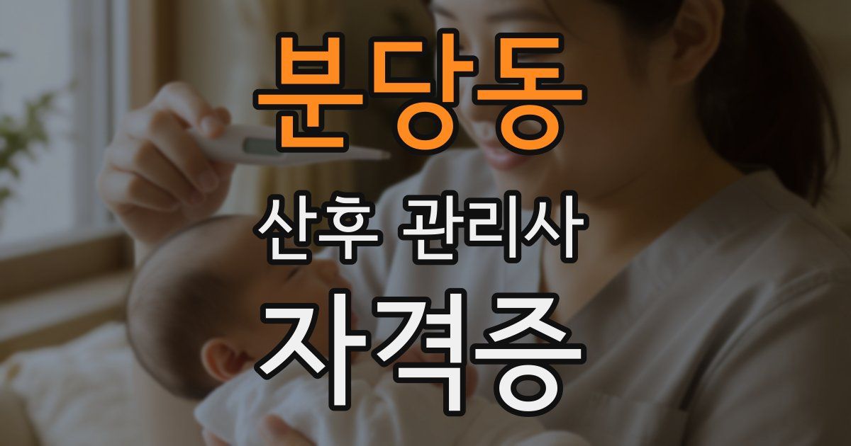 분당동 산후 관리사 자격증