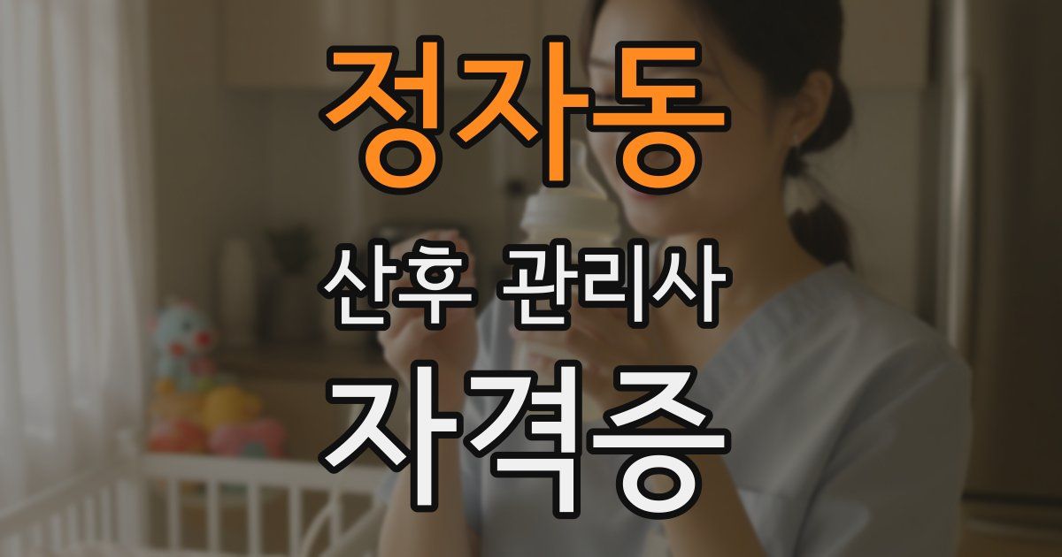 정자동 산후 관리사 자격증