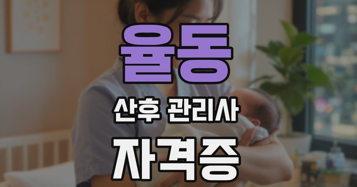 율동 산후 관리사 자격증