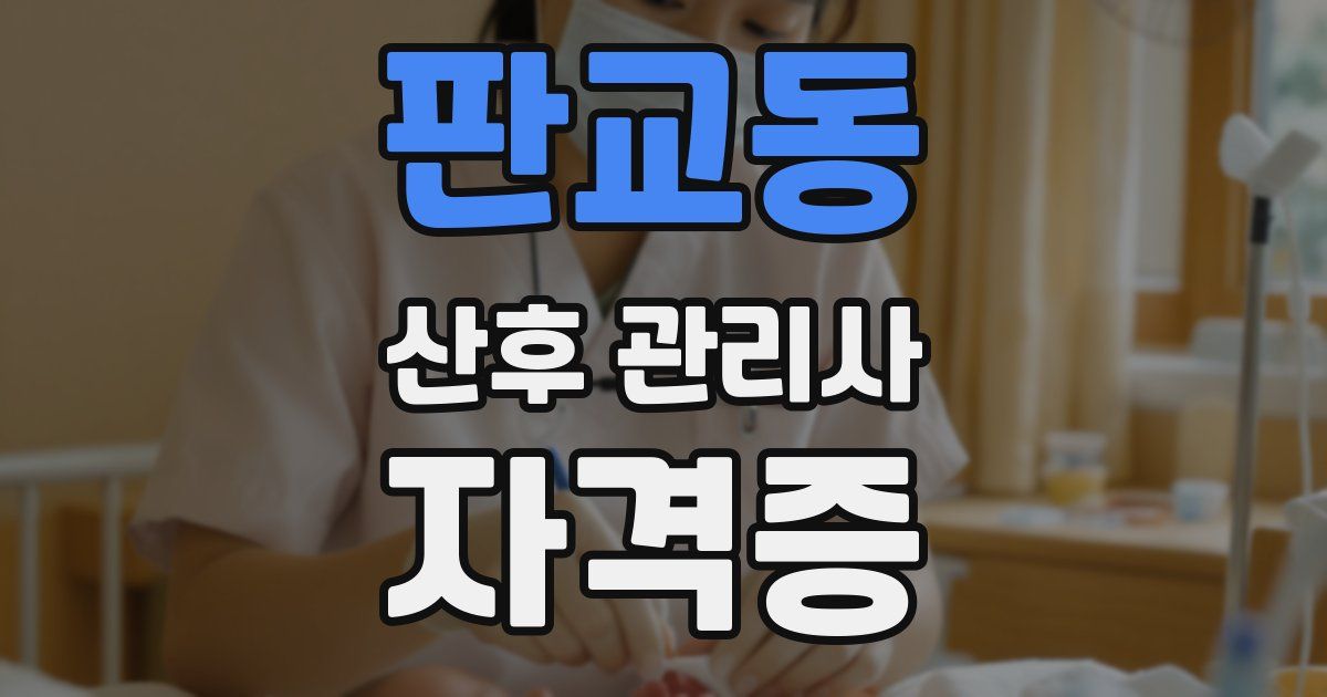 판교동 산후 관리사 자격증