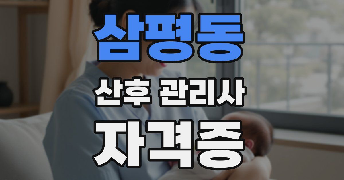 삼평동 산후 관리사 자격증