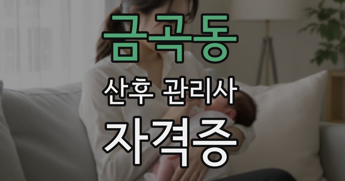 금곡동 산후 관리사 자격증