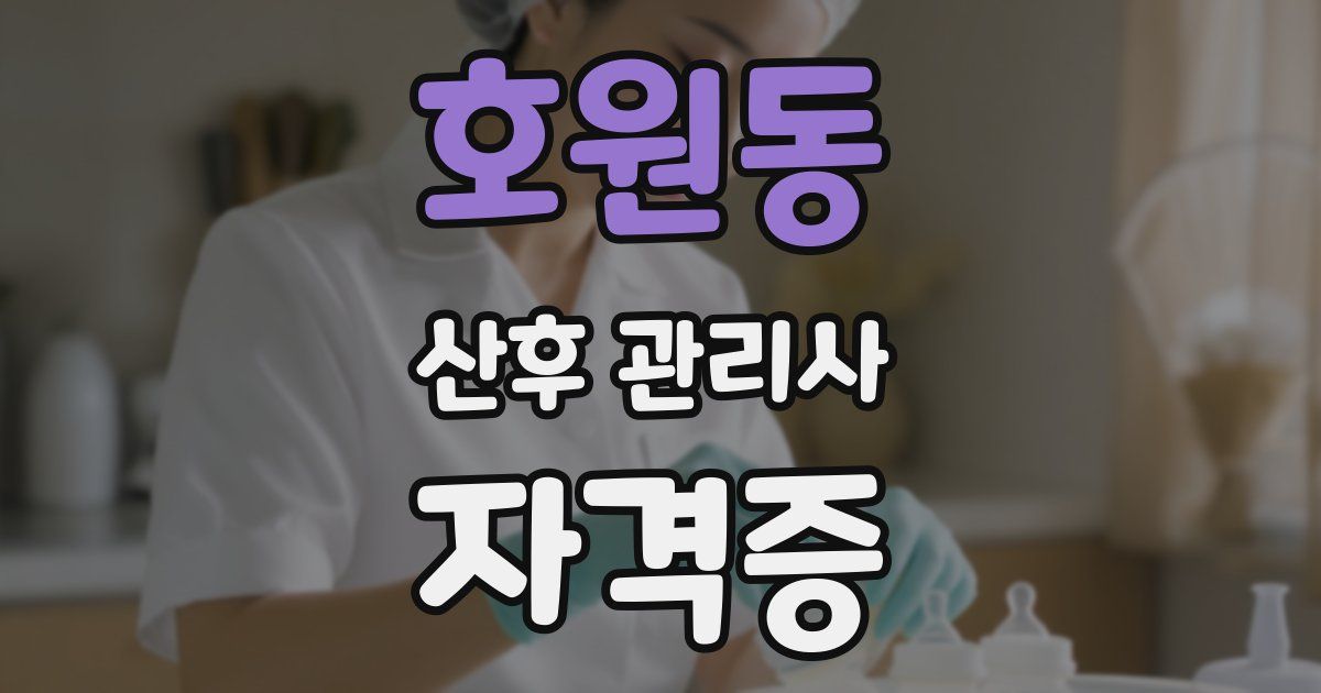 호원동 산후 관리사 자격증