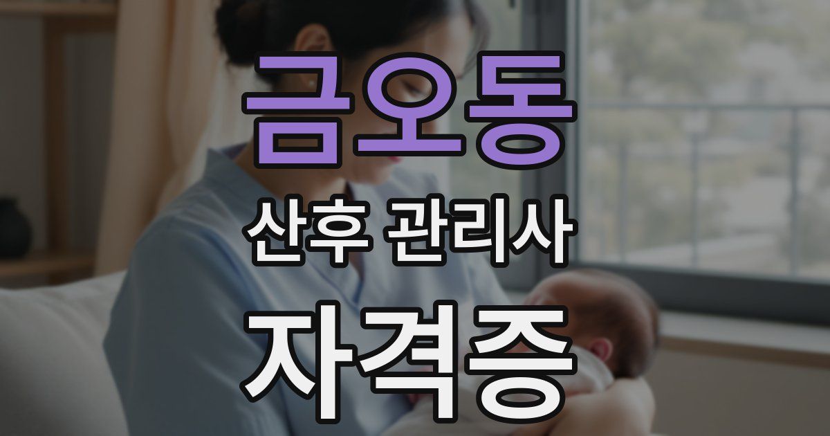 금오동 산후 관리사 자격증