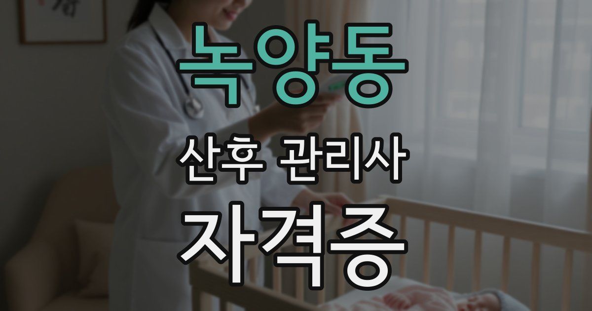 녹양동 산후 관리사 자격증