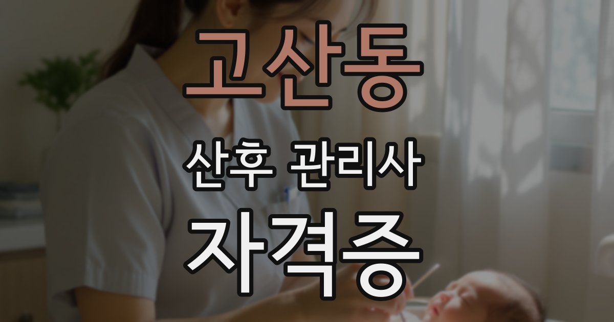 고산동 산후 관리사 자격증