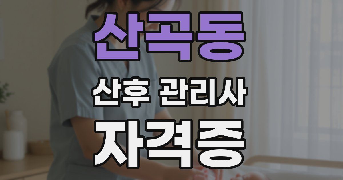 산곡동 산후 관리사 자격증