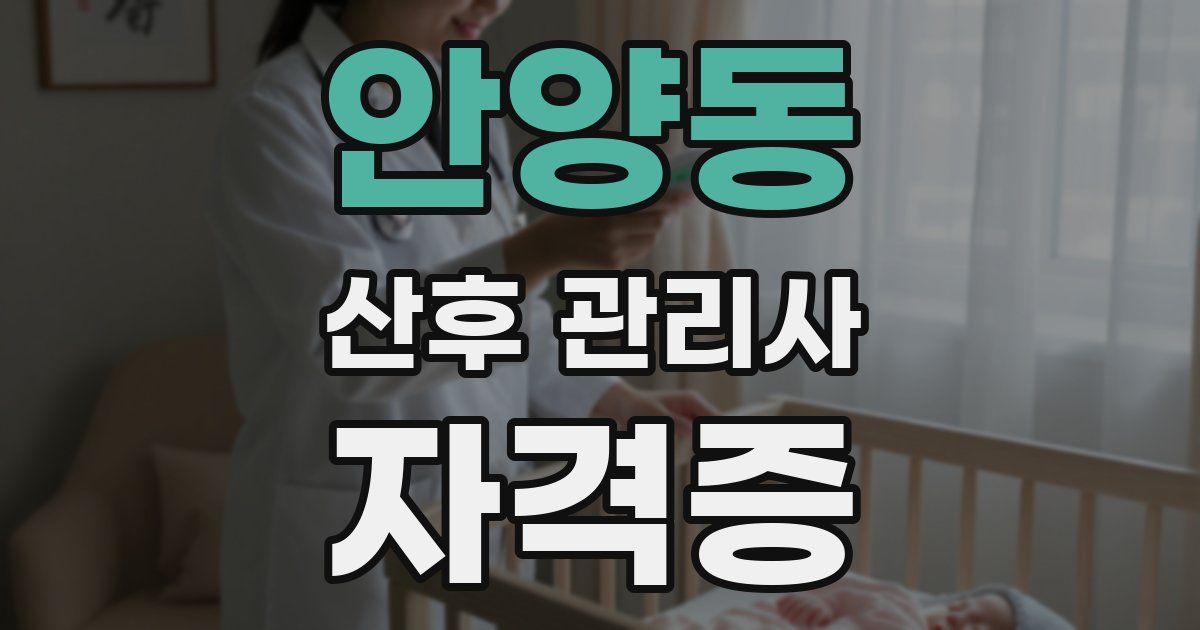 안양동 산후 관리사 자격증