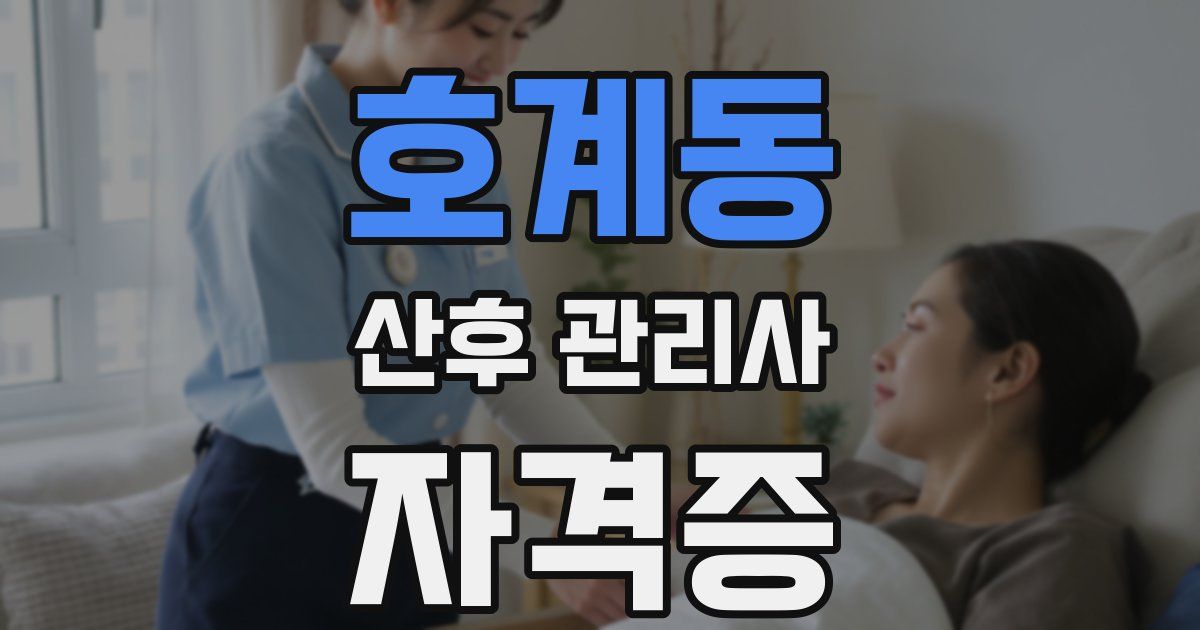 호계동 산후 관리사 자격증