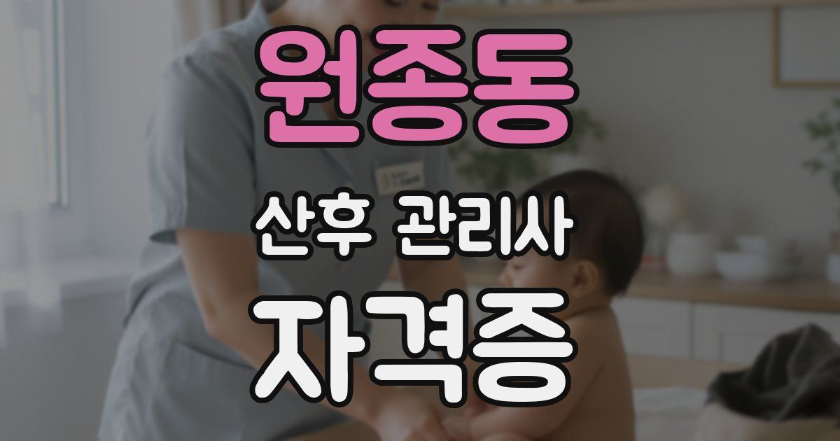 원종동 산후 관리사 자격증