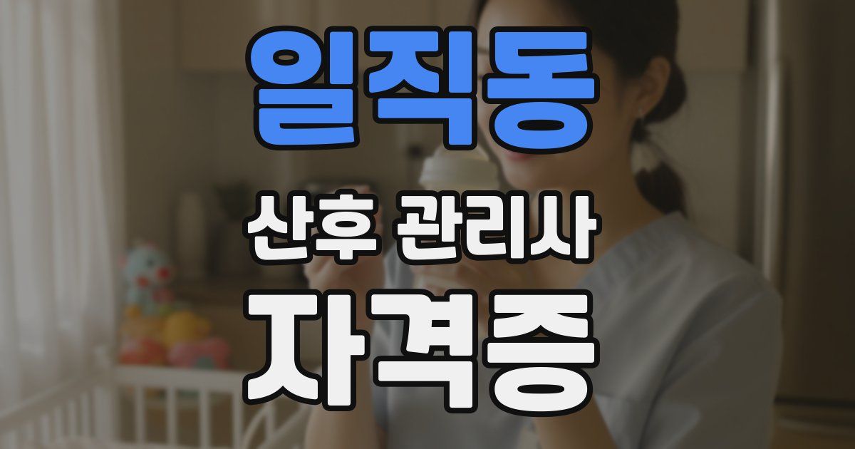 일직동 산후 관리사 자격증