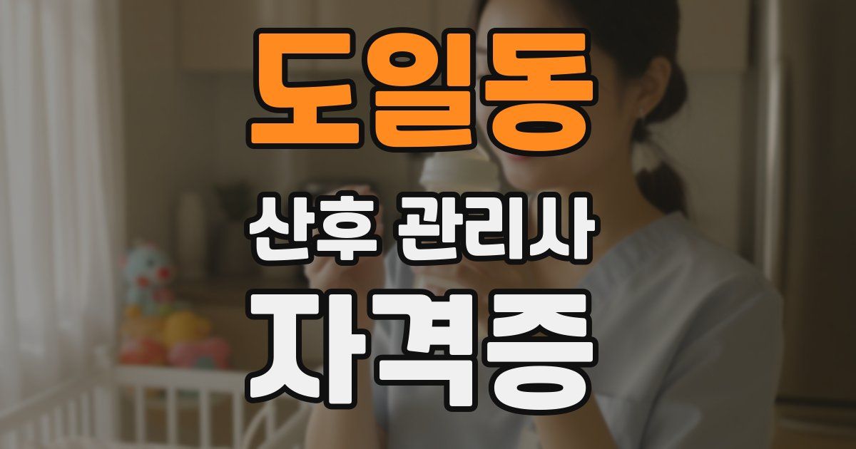 도일동 산후 관리사 자격증