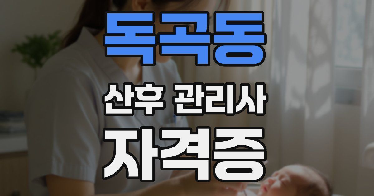 독곡동 산후 관리사 자격증