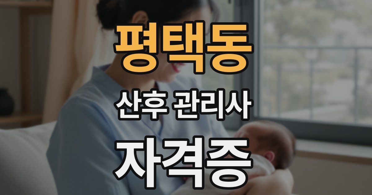 평택동 산후 관리사 자격증