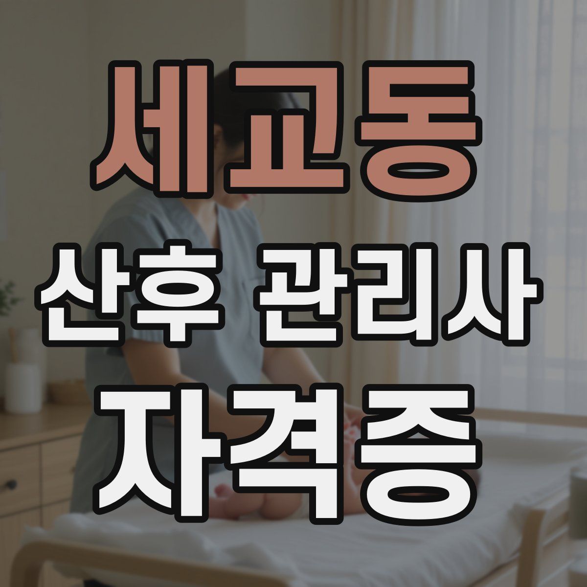 세교동 산후 관리사 자격증