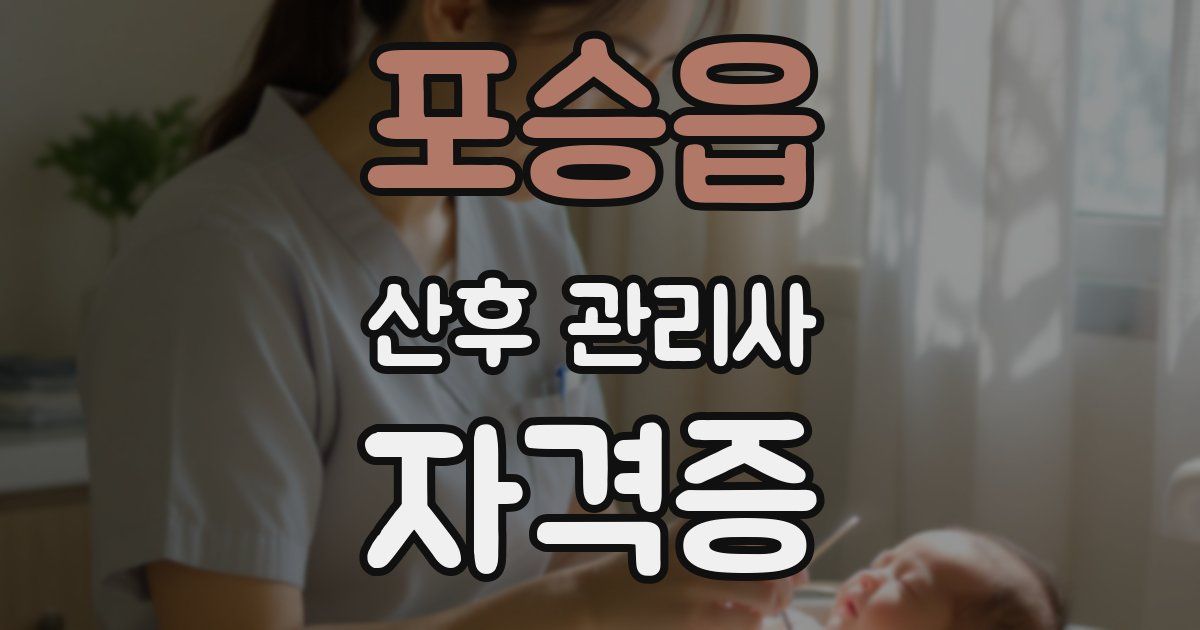 포승읍 산후 관리사 자격증