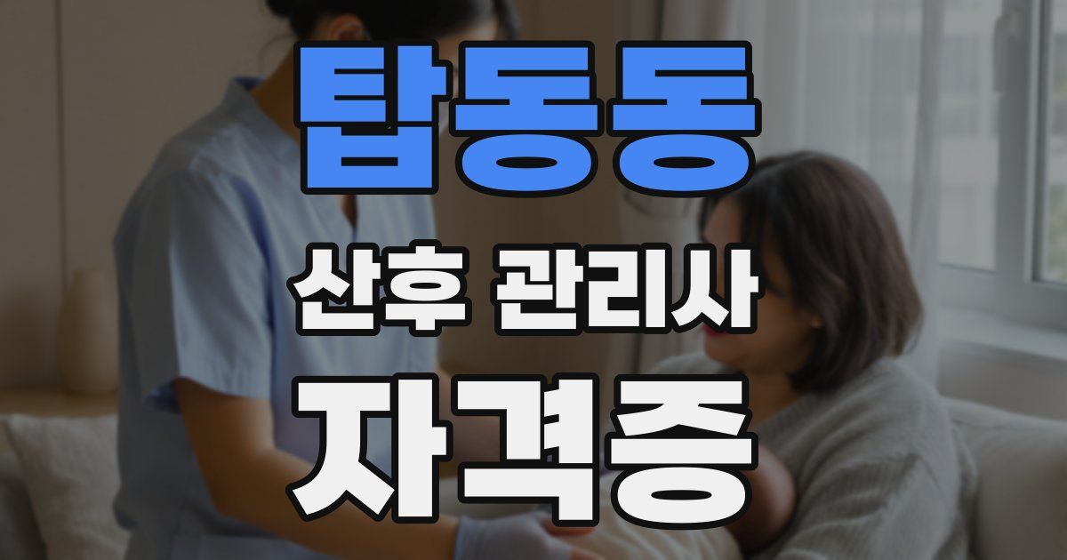 탑동동 산후 관리사 자격증