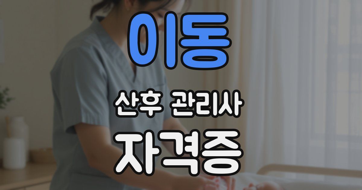 이동 산후 관리사 자격증