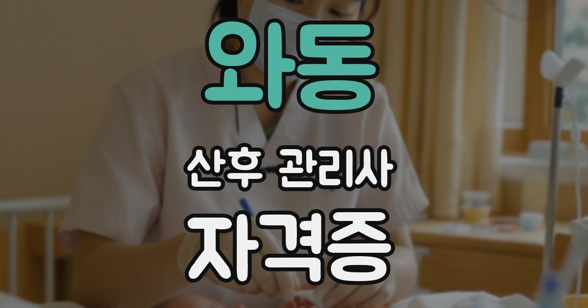 와동 산후 관리사 자격증