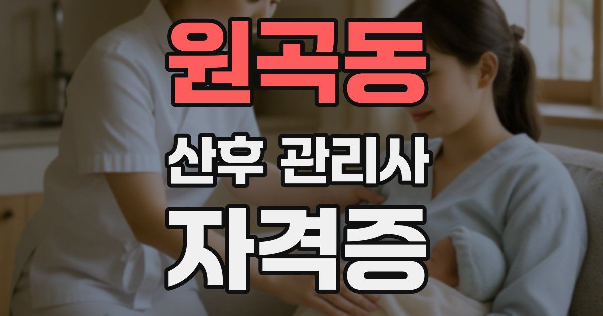 원곡동 산후 관리사 자격증