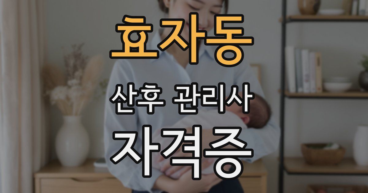 효자동 산후 관리사 자격증