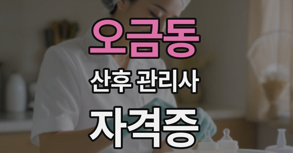 오금동 산후 관리사 자격증