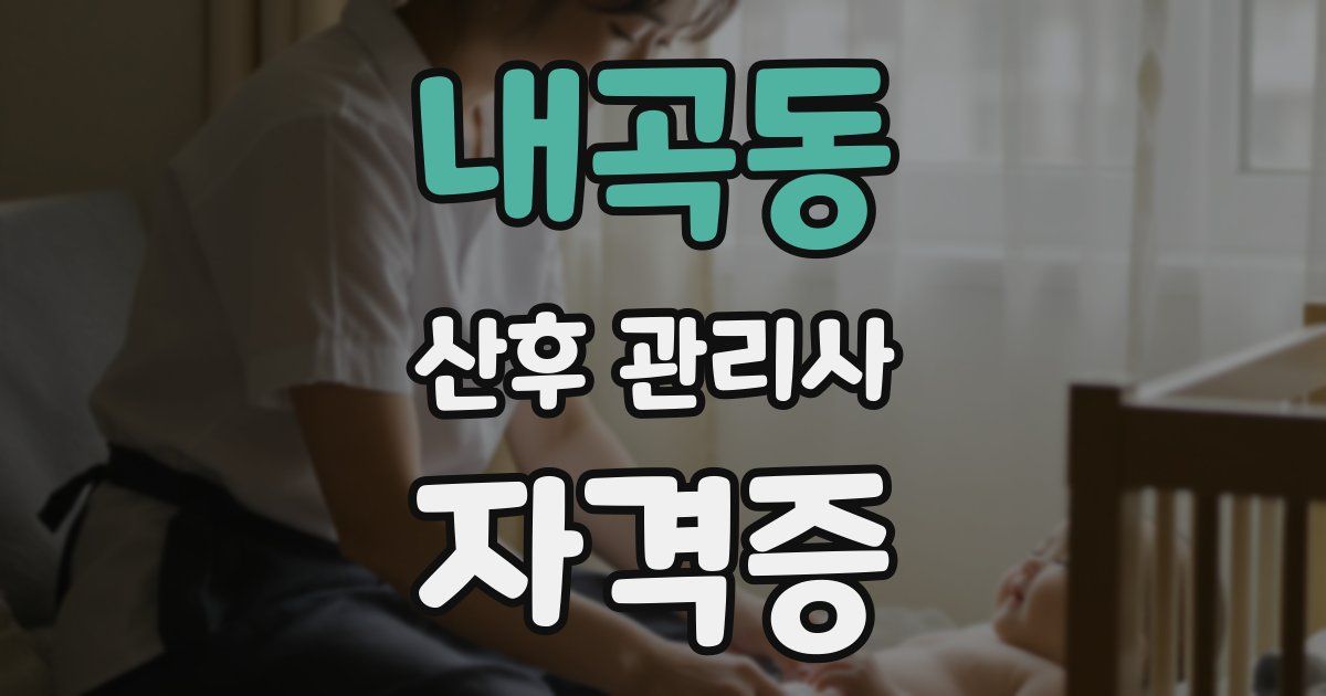 내곡동 산후 관리사 자격증