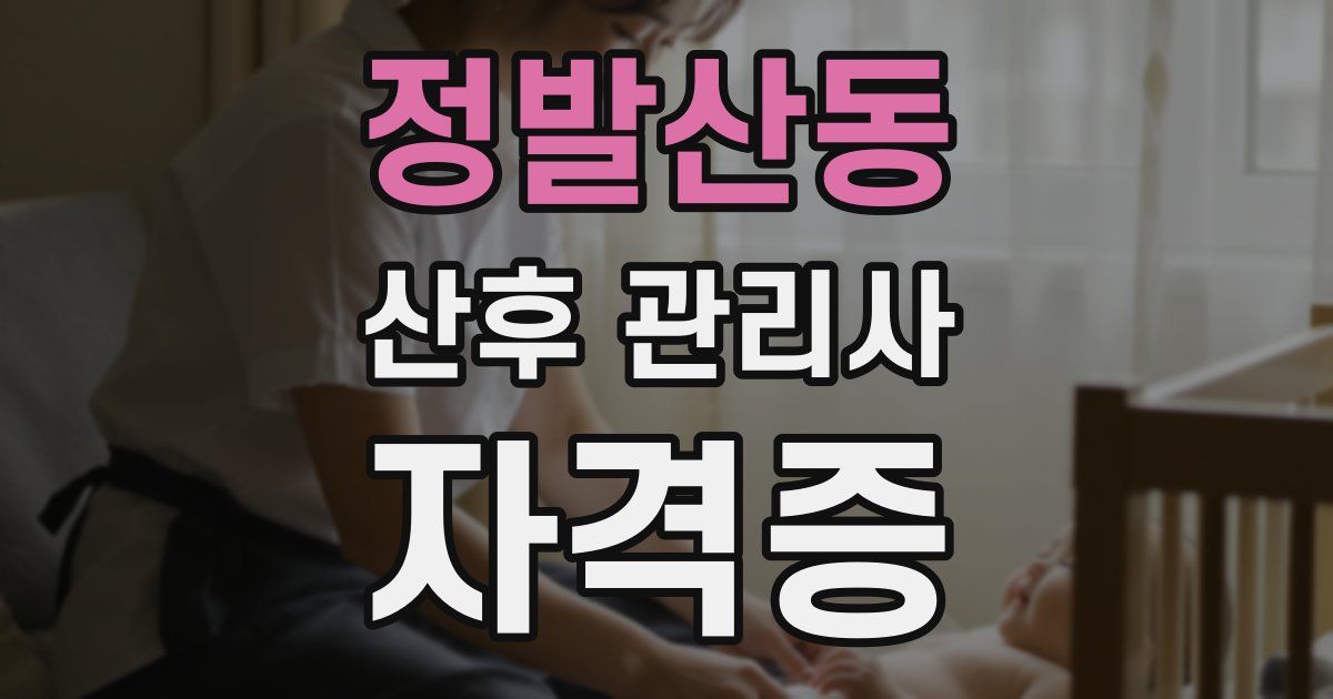 정발산동 산후 관리사 자격증