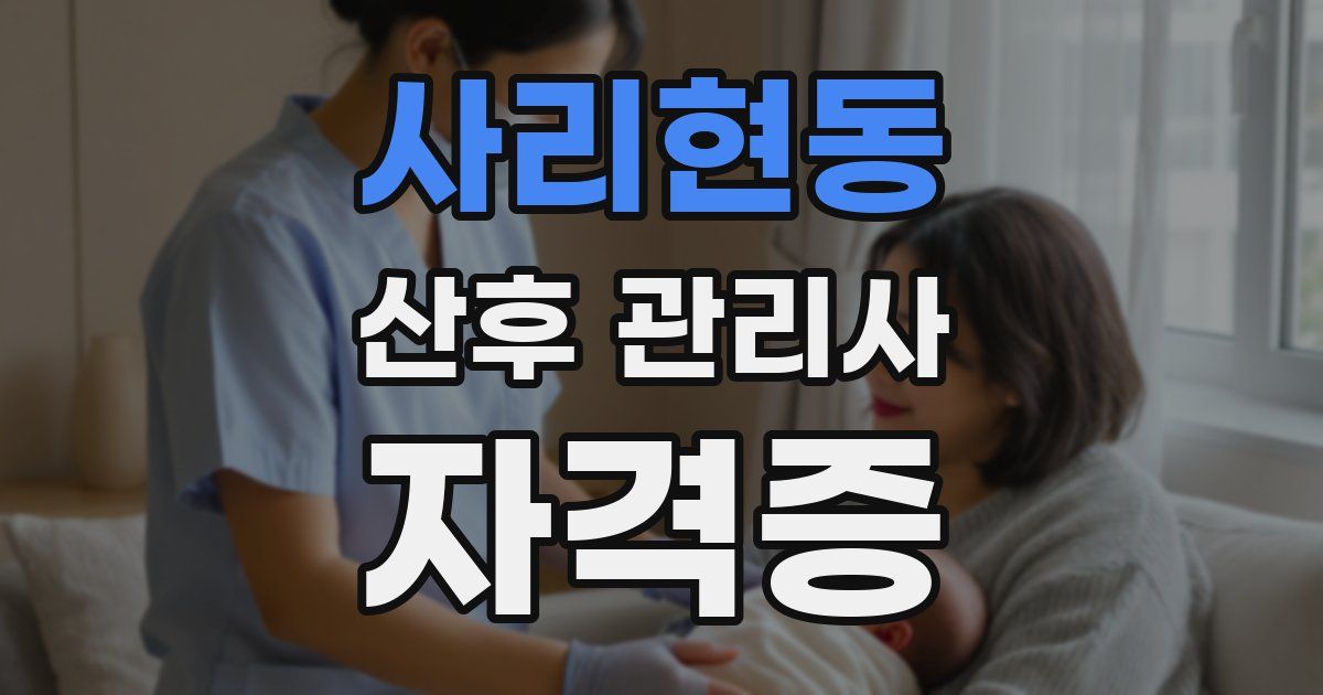 사리현동 산후 관리사 자격증