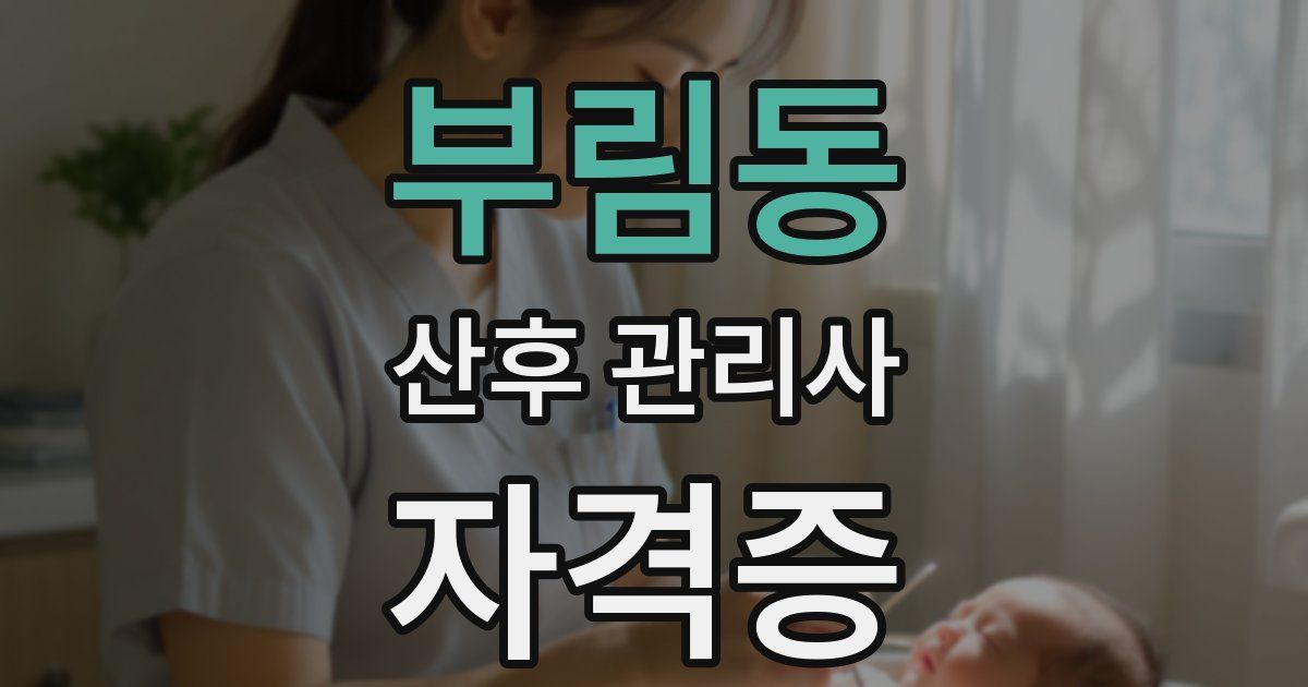 부림동 산후 관리사 자격증