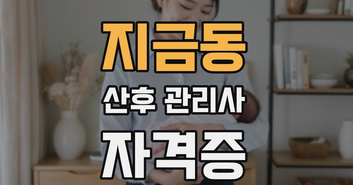 지금동 산후 관리사 자격증