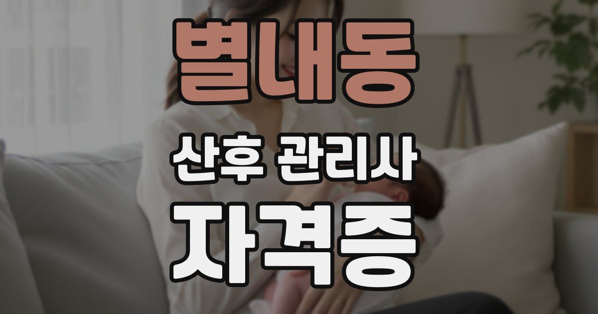 별내동 산후 관리사 자격증