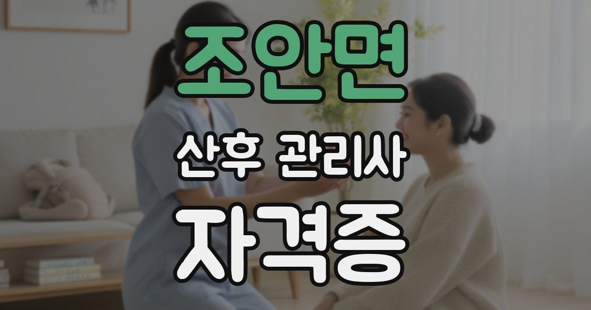 조안면 산후 관리사 자격증
