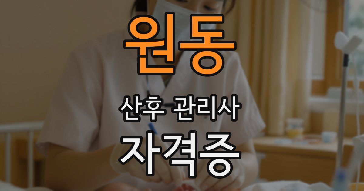 원동 산후 관리사 자격증