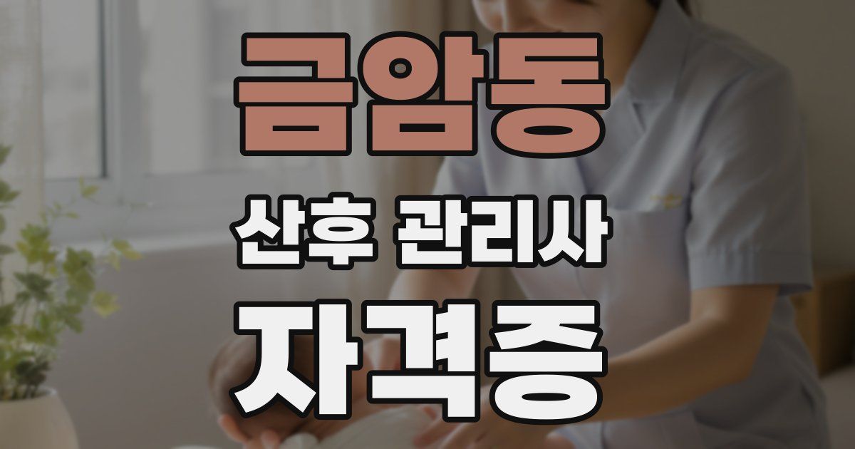 금암동 산후 관리사 자격증