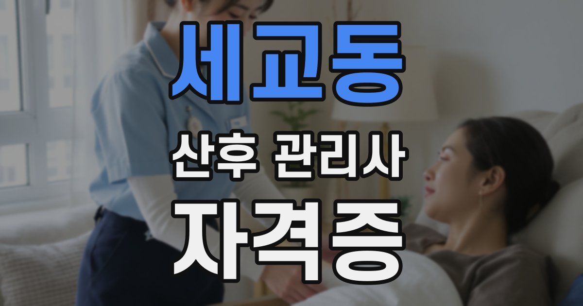 세교동 산후 관리사 자격증