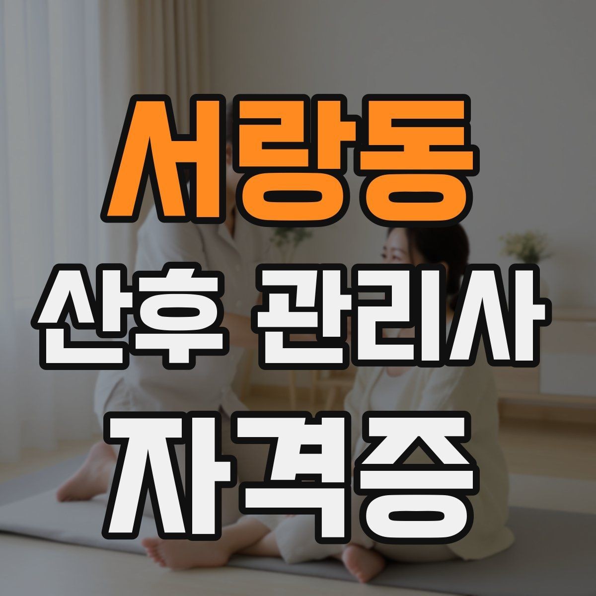 서랑동 산후 관리사 자격증 방문객이 많을 때 감염 예방 안내 요령