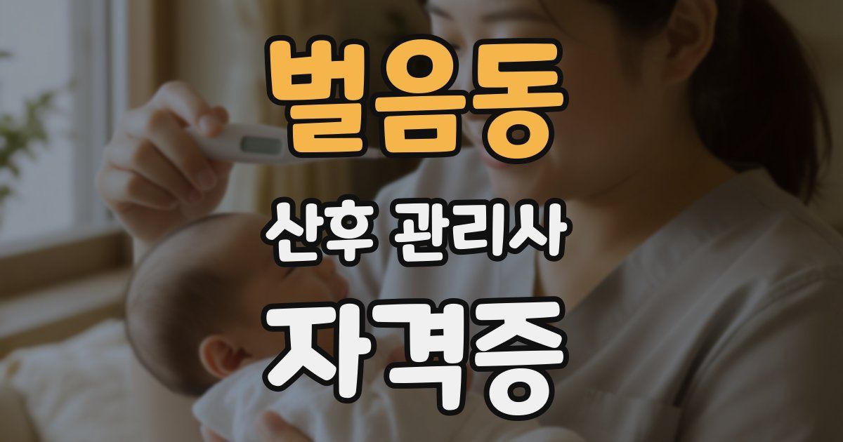 벌음동 산후 관리사 자격증