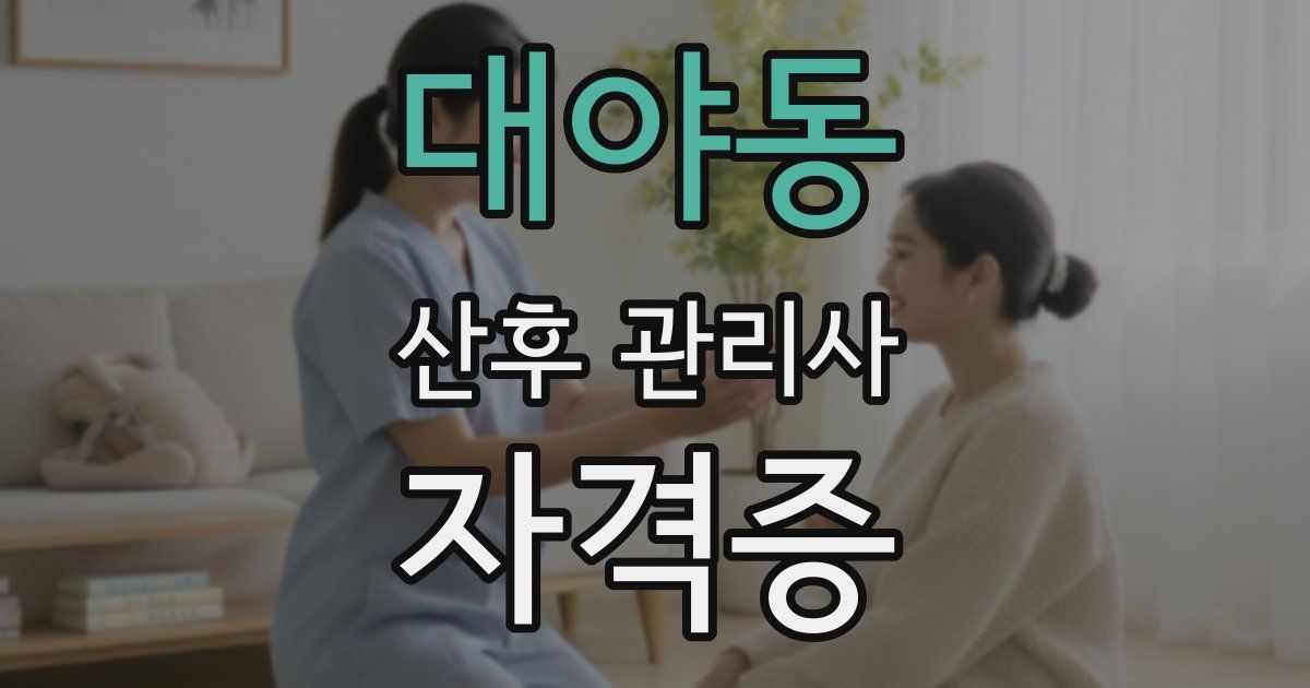 대야동 산후 관리사 자격증