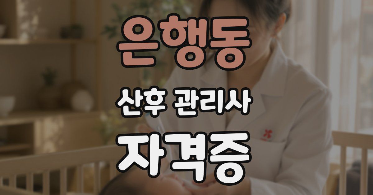은행동 산후 관리사 자격증